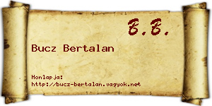 Bucz Bertalan névjegykártya